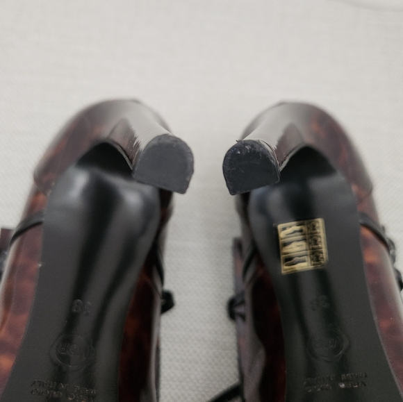 Viktor & Rolf size 38 brown leather kiltie shootie bootie high heels platform - Picture 11 of 13